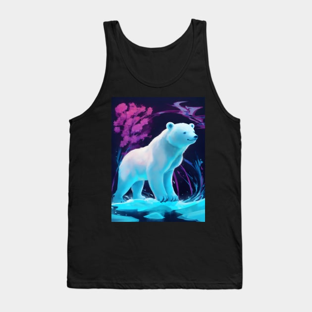 Cute neon polar bear Tank Top by Spaceboyishere